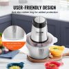 VEVOR Food Processor, Electric Meat Grinder with 4-Wing Stainless Steel Blades, 8 Cup+5 Cup Two Bowls, 400W Electric Food Chopper