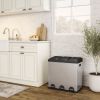 Step N' Sort 3-Compartment Stainless Steel Kitchen Trash and Recycling Bin, 16 gal