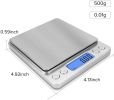 Digital Kitchen Scale, 500g x 0.01g Gram Scale, Cooking Food Scale with LCD Display, Small Pocket Scale with 2 Trays for Baking, Jewelry, Herbs