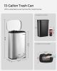 SONGMICS 13.2 Gallon Kitchen Trash, Garbage Can, Pedal Rubbish Bin, Stainless Steel, Silver