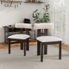 Wooden Dining Chairs Set of 2, Modern Boucle Upholstered Kitchen Side Chairs