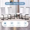 Table and chair set.Black Marble Pattern MDF Dining Table Set - 63"x37" with 4 chairs with white PU cushions and C-tube black metal legs.Bring a comfo