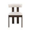 Wooden Dining Chairs Set of 2, Modern Boucle Upholstered Kitchen Side Chairs