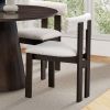 Wooden Dining Chairs Set of 2, Modern Boucle Upholstered Kitchen Side Chairs