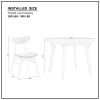 Wooden Dining Table Set, Modern Simple Design Round Kitchen Table and Fabric Upholstered Dining Chairs for Dining Room, Kitchen